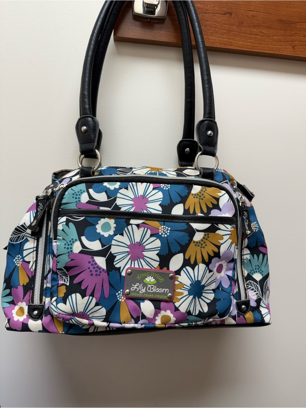 Lily Bloom Maggie Satchel Handbag EUC
